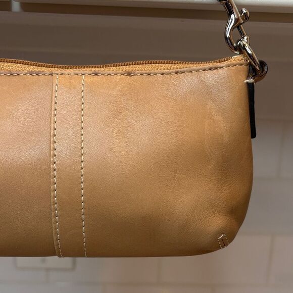 Coach Bag Purse Handbag Mini Leather Pocketbook Smooth Tan Glove Bag - Picture 3 of 14